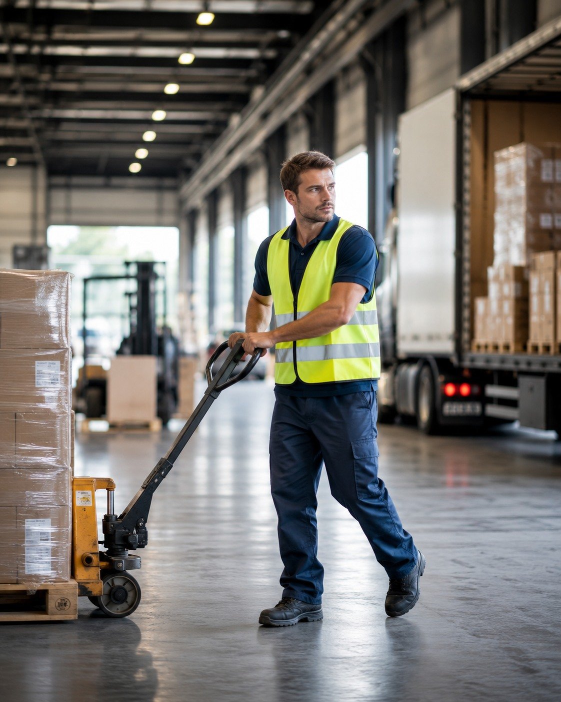 Logistics professional in a warehouse